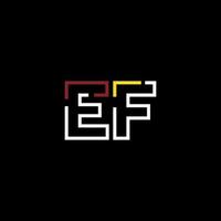 resumen letra ef logo diseño con línea conexión para tecnología y digital negocio compañía. vector