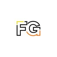 Abstract letter FG logo design with line connection for technology and digital business company. vector