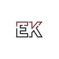 Abstract letter EK logo design with line connection for technology and digital business company. vector