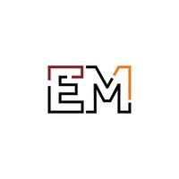 Abstract letter EM logo design with line connection for technology and digital business company. vector