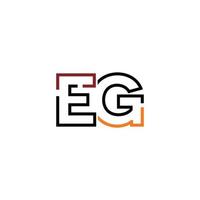 Abstract letter EG logo design with line connection for technology and digital business company. vector