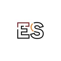 Abstract letter ES logo design with line connection for technology and digital business company. vector