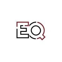 Abstract letter EQ logo design with line connection for technology and digital business company. vector