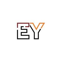 Abstract letter EY logo design with line connection for technology and digital business company. vector