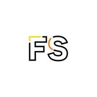 Abstract letter FS logo design with line connection for technology and digital business company. vector