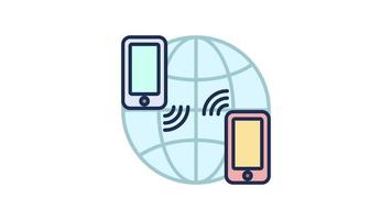 Wifi, comunicación concepto animado icono video