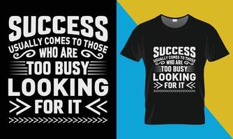 Motivational typography t-shirt design, Success usually comes vector