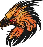 Eagle head E-sport logo symbol illustration vector