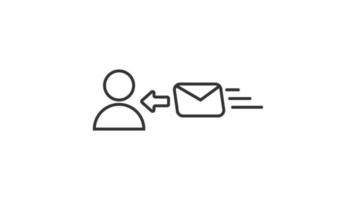 enviando correo, comunicación concepto animado icono video