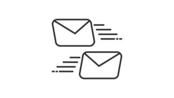 enviando correo, comunicación concepto animado icono video