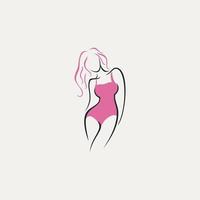 cute woman vector logo icon brand company