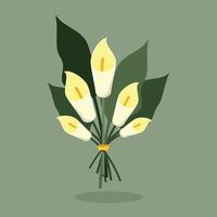 vector ilustración de un ramo de flores de lirios