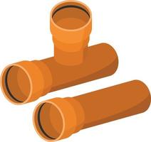 Vector Image Of Brown Plastic Pipes