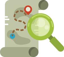 Vector Image Of A Map And A Magnifying Glass