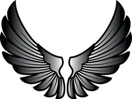 Vector Image Of Wings In Grey Color