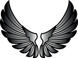 Vector Image Of Wings In Grey Color