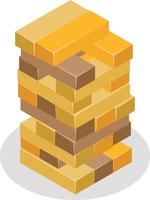 Vector Image Of A Tower Made Of Wooden Blocks