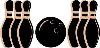 Vector Image Of A Bowling Ball And Pins