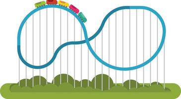 Vector Image Of A Roller Coaster In A Amusement Park