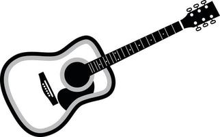 Monochrome Vector Graphics Of An Acoustic Guitar