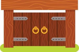 Vector Image Of Big Wooden Gate