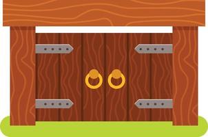 Vector Image Of Big Wooden Gate