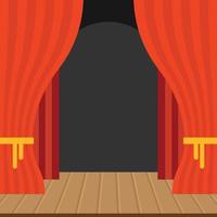 Vector Image Of A Stage With Red Curtains