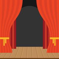 Vector Image Of A Stage With Red Curtains