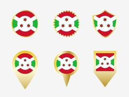 Vector flag set of Burundi.