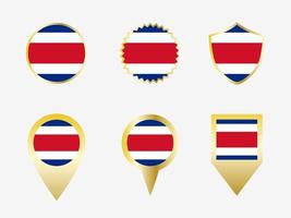 Vector flag set of Costa Rica