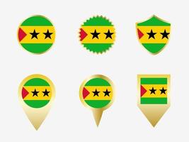 Vector flag set of Sao Tome and Principe.