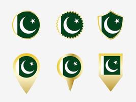 Vector flag set of Pakistan
