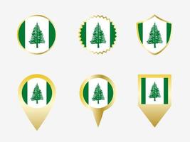 Vector flag set of Norfolk Island