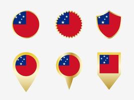 Vector flag set of Samoa