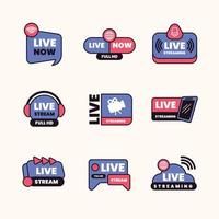 Live Streaming Badges vector