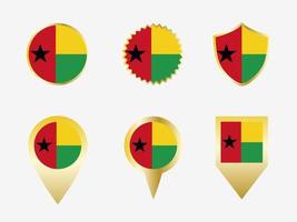 Vector flag set of Guinea-bissau.