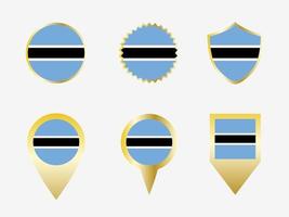 Vector flag set of Botswana.