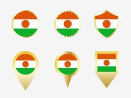Vector flag set of Niger.