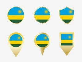 Vector flag set of Rwanda.