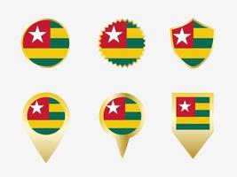 Vector flag set of Togo