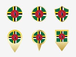 Vector flag set of Dominica