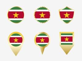 Vector flag set of Suriname