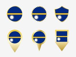 Vector flag set of Nauru