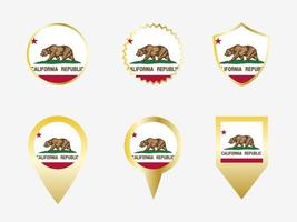 Vector flag set of California, US state