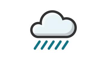 Rainy on white background, Weather animated icon video