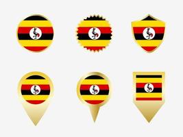 Vector flag set of Uganda