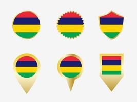 Vector flag set of Mauritius.