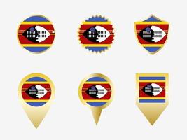 Vector flag set of Swaziland