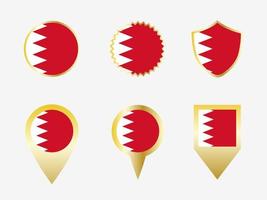Vector flag set of Bahrain