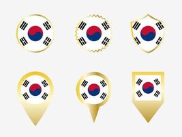 Vector flag set of South Korea